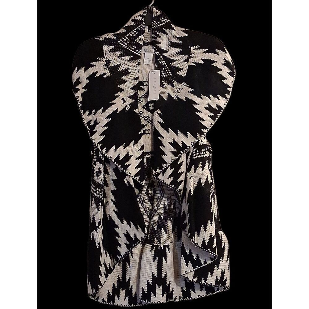 3X Studio Women Open Front Sleeveless Cardigan Reversible New With Tags
